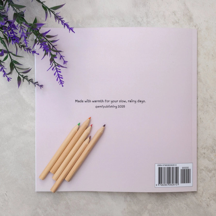 Rainy Day Comforts - a colouring book for cosy rainy days