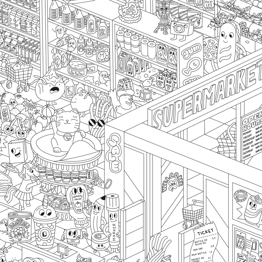 Super Market - Cozy Kleurposter - OMY